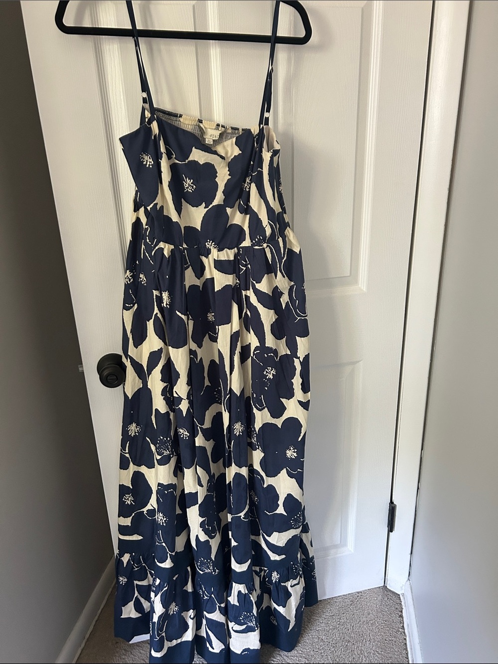 Pinch Navy and Cream Floral Maxi Dress with Spaghetti Straps - never worn/new